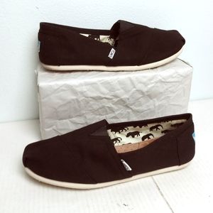 Toms Black Canvas Flat Shoes Women's Size 9.5 Black
